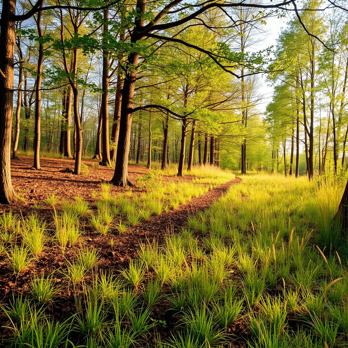 Same woodland edge restored with healthy understory and native grasses