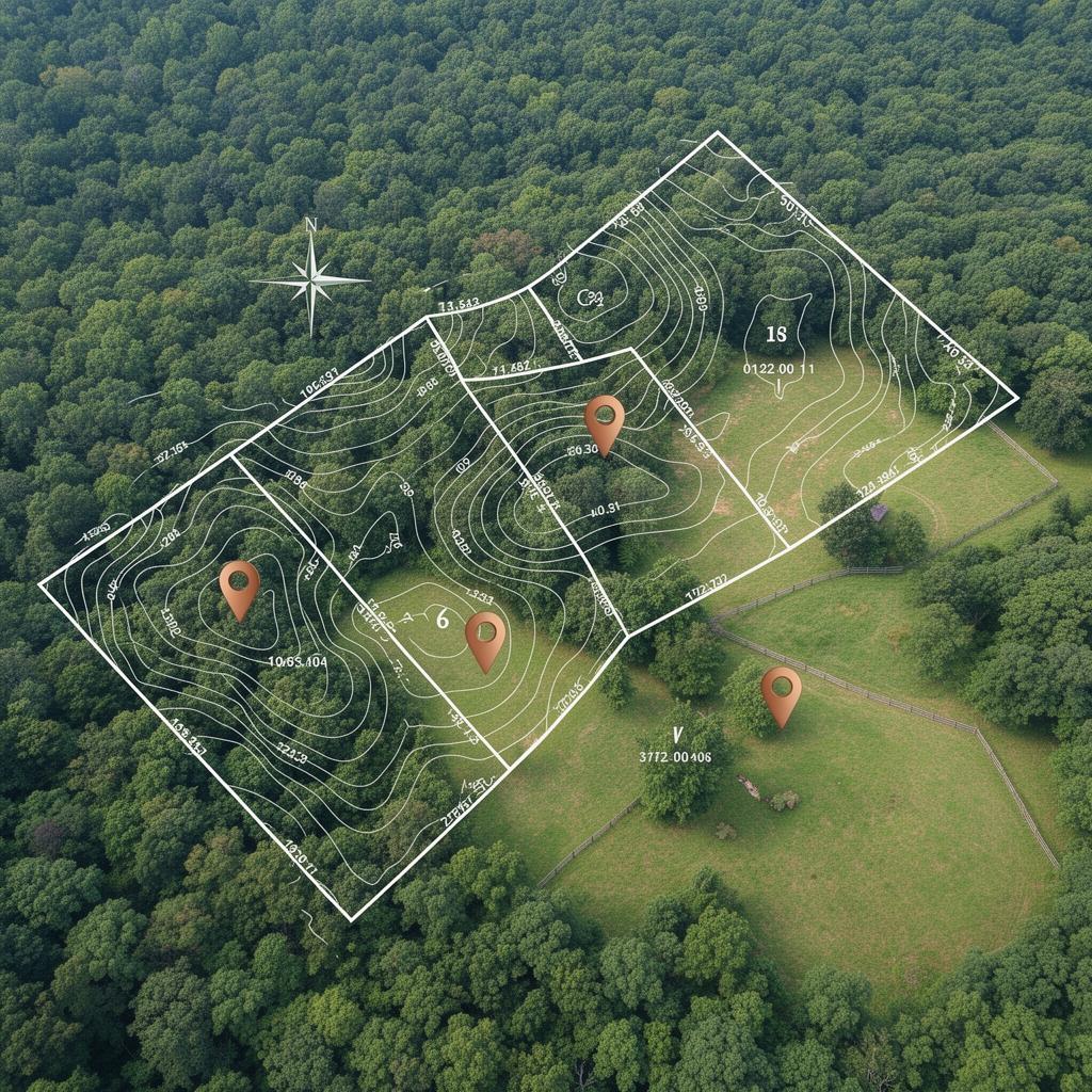 Topographic map overlay of a Virginia property